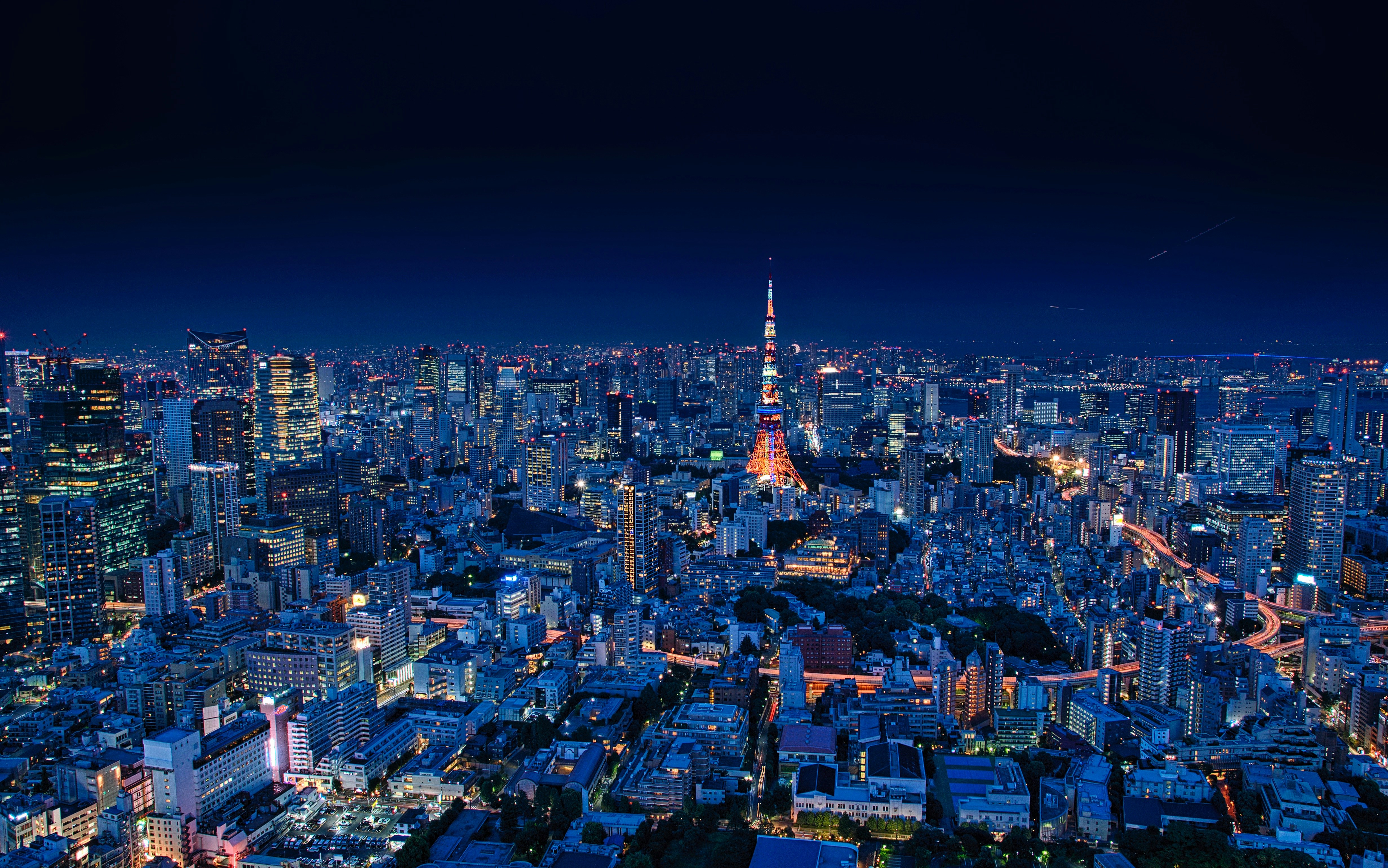 Tokyo night skyline with Tokyo Tower