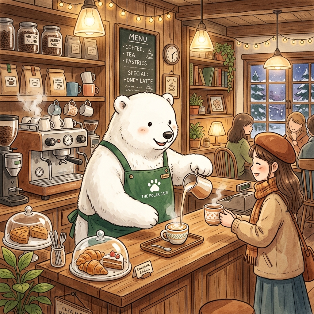 Shirokuma Cafe polar bear coffee