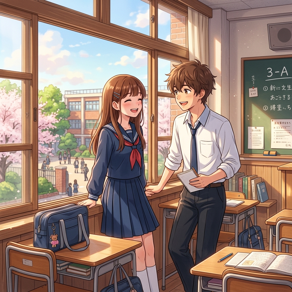 Takagi-san school setting