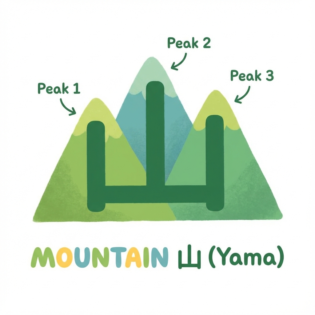 Mountain Kanji Mnemonic